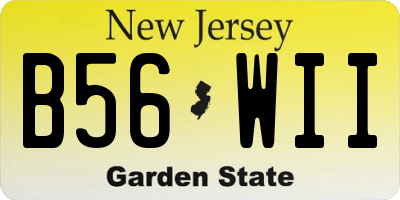 NJ license plate B56WII