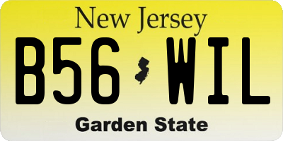 NJ license plate B56WIL