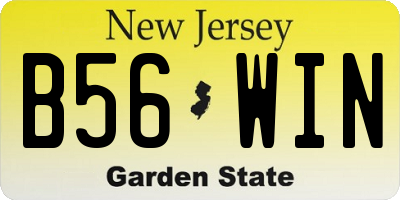 NJ license plate B56WIN