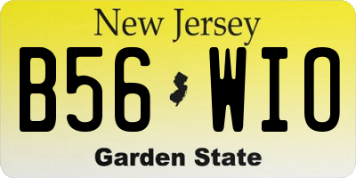 NJ license plate B56WIO