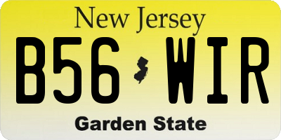 NJ license plate B56WIR