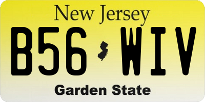 NJ license plate B56WIV