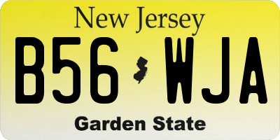 NJ license plate B56WJA