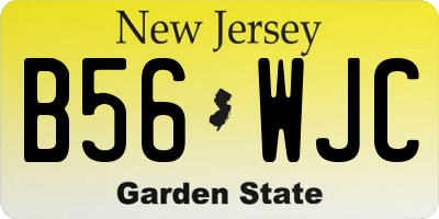 NJ license plate B56WJC