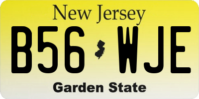 NJ license plate B56WJE