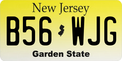 NJ license plate B56WJG
