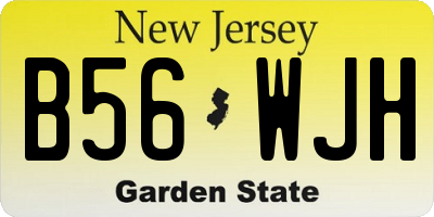 NJ license plate B56WJH