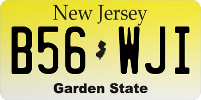 NJ license plate B56WJI