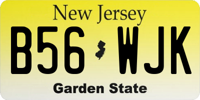 NJ license plate B56WJK