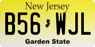 NJ license plate B56WJL