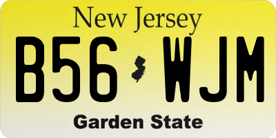 NJ license plate B56WJM