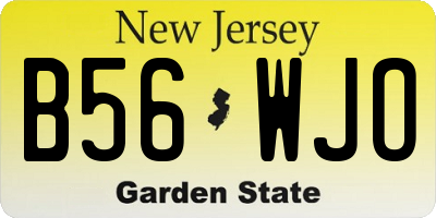 NJ license plate B56WJO
