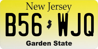 NJ license plate B56WJQ