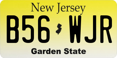 NJ license plate B56WJR