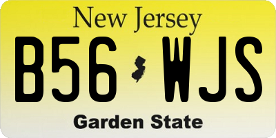NJ license plate B56WJS