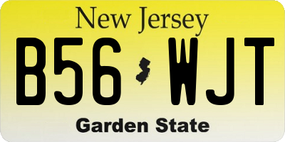 NJ license plate B56WJT