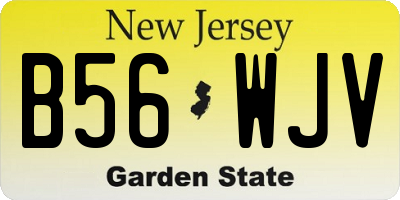 NJ license plate B56WJV