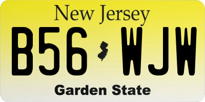 NJ license plate B56WJW