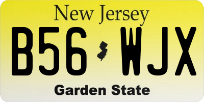 NJ license plate B56WJX