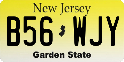 NJ license plate B56WJY