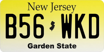 NJ license plate B56WKD