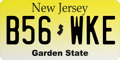 NJ license plate B56WKE