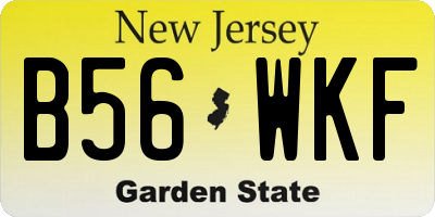 NJ license plate B56WKF