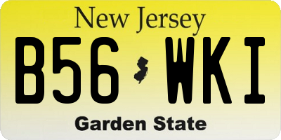 NJ license plate B56WKI