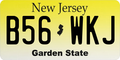 NJ license plate B56WKJ