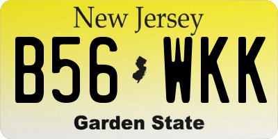 NJ license plate B56WKK