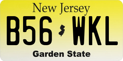 NJ license plate B56WKL