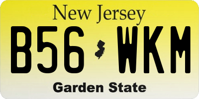 NJ license plate B56WKM