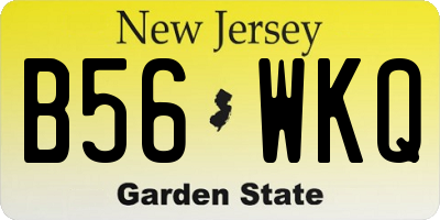 NJ license plate B56WKQ