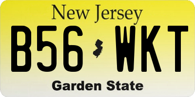 NJ license plate B56WKT