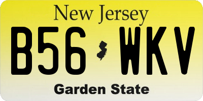 NJ license plate B56WKV