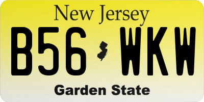 NJ license plate B56WKW