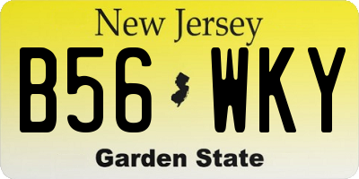 NJ license plate B56WKY