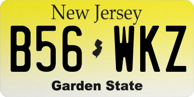 NJ license plate B56WKZ