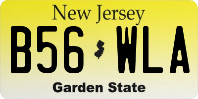 NJ license plate B56WLA