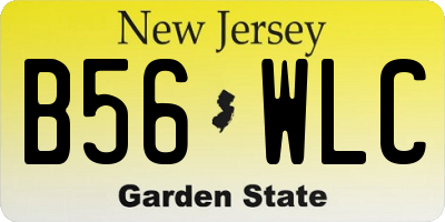 NJ license plate B56WLC