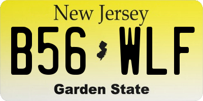 NJ license plate B56WLF