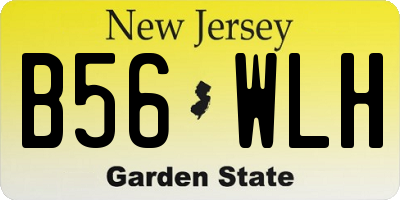 NJ license plate B56WLH
