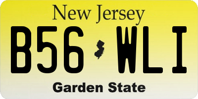 NJ license plate B56WLI