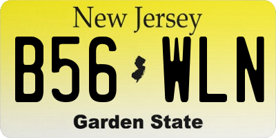 NJ license plate B56WLN