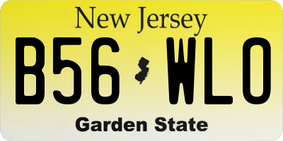 NJ license plate B56WLO