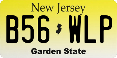 NJ license plate B56WLP