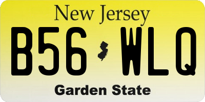 NJ license plate B56WLQ