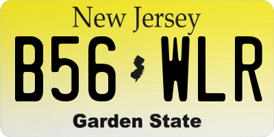 NJ license plate B56WLR