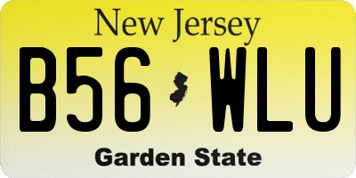 NJ license plate B56WLU