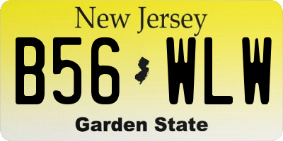 NJ license plate B56WLW